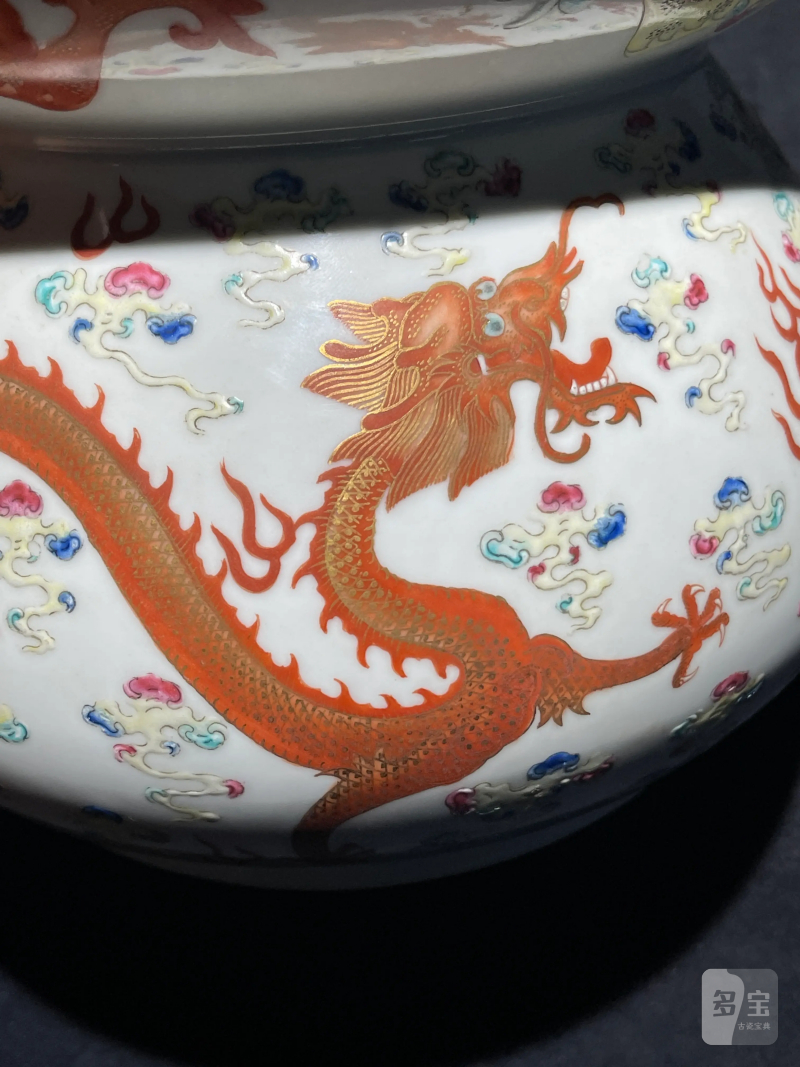 清光绪 粉彩八宝龙纹花囊 - 图6